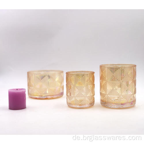 Neues Design Galvanogold Glasgefäß für Kerze